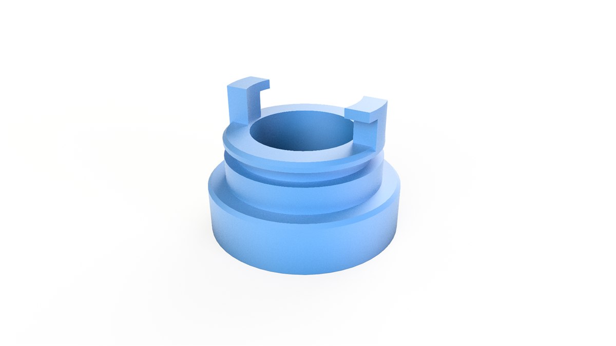 Adaptador com travas de encaixe em cor personalizada produzido em impressão 3D