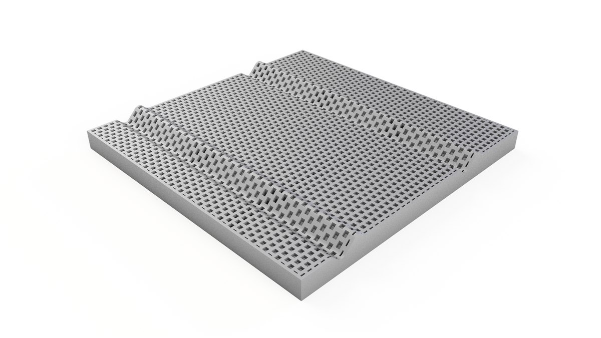 Molde de grelha perfurada produzido em impressão 3D